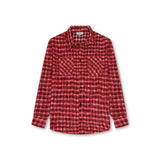 Burgundy Plaid Knit Jacket CHICODE