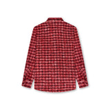 Burgundy Plaid Knit Jacket CHICODE
